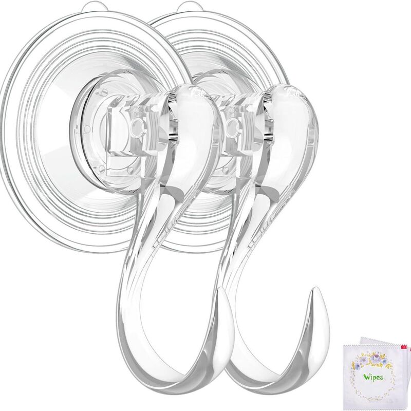 2er-pack Haarspangen Mit Saugnapf, Haken Zum Aufhängen Mit Saugnäpfen, Inklusive Feuchttüchern, Transparent