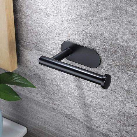 Wand-toilettenpapierhalter Aus Hochwertigem Schwarzem Edelstahl, Ohne Bohren, Für Küche Und Bad – Rapanda