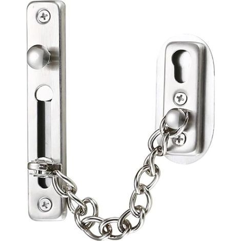 Sicherheitskette, Edelstahl-türkette, Türkettenschloss Mit Schrauben, Verwendet Für Innentüren Und Fenster Von Familienhotels, Gebürstetes Chrom-silber