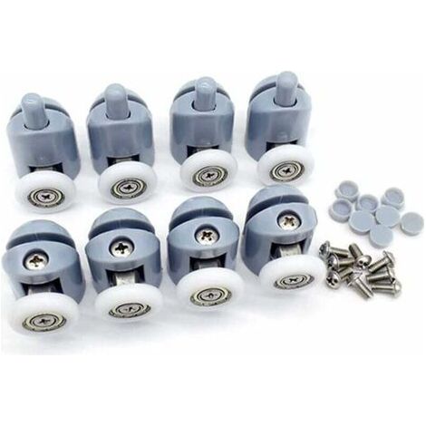 8 Stück Duschtürrollen, Duschtür-ersatzteile, 4 Obere Rollen + 4 Untere Rollen, 23 Mm