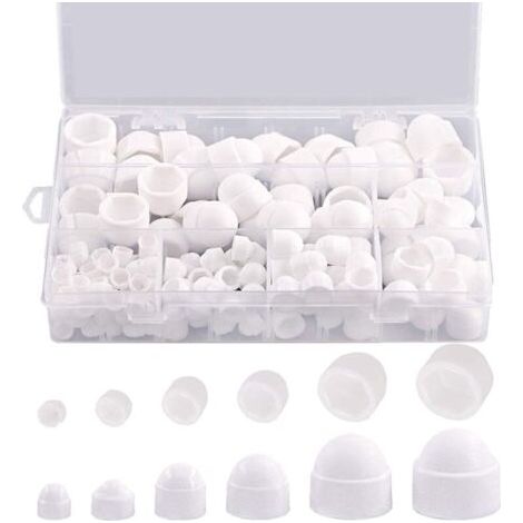 Cache-écrou Hexagonal – 145 Teile, Cache-écrou Hexagonal Bombé M4-m12 + Boîte Rangement – Blanc, Pour Meubles/automobile