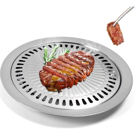 Poêle À Griller Coréenne, Barbecue Coréen, Poêle À Griller Round Antiadhésive Sans Fumée Für Die Außenseite