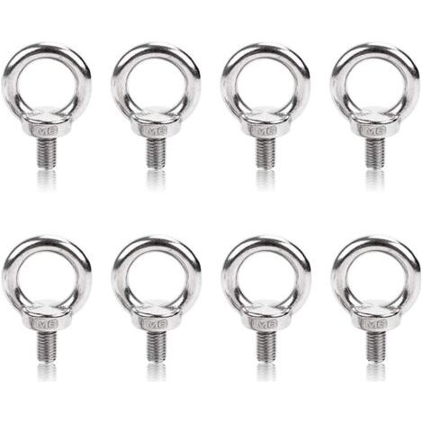 8 Stück 304 Edelstahl Ringschrauben, M6 Außengewinde Hebering Ringschraube Schraube, Ringschraube Schraube, Korrosionsbeständig, Für Zuhause, Büro