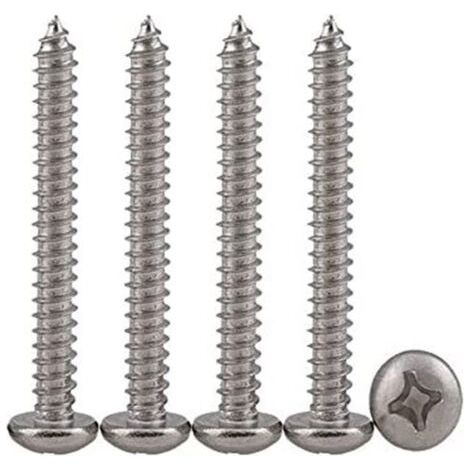 50 Stück Kreuzschlitz-flachkopfschrauben Aus Edelstahl 304, Selbstschneidende Und Bohrende Holzschrauben, Vollgewinde, Standard-kreuzschlitznut, M4 X 50