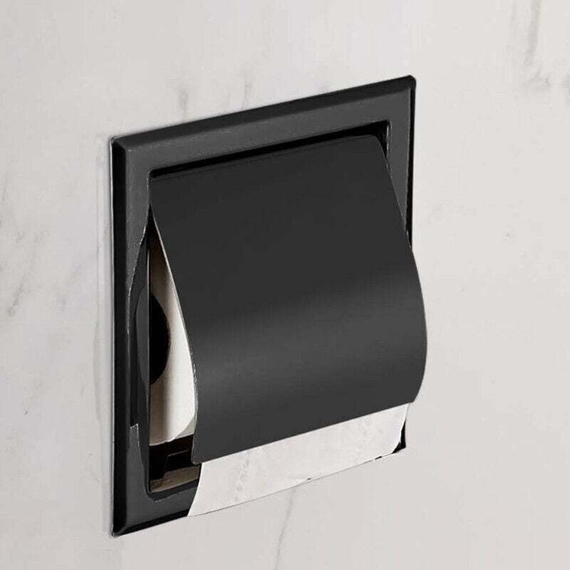Porte Rouleau Aus Toilettenpapier, Schwarz, Matt Und Rostfrei