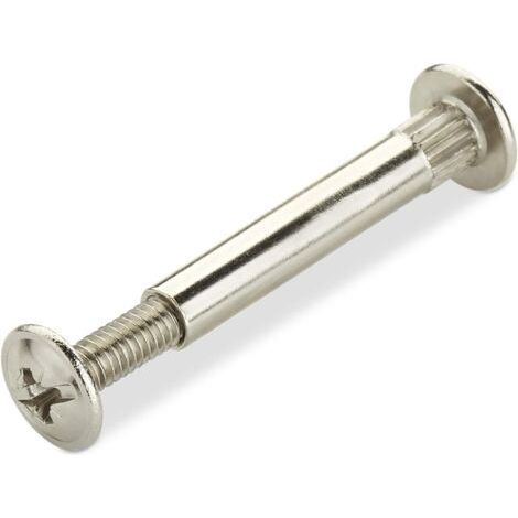 10 Stück Möbelmontageschrauben Ø 5 Mm Mit M4-gewinde, Befestigungsschrauben Mit Vernickelter Stahlhülse Für 31-40 Mm Dickes Holz, Verbinder Für Schränke.