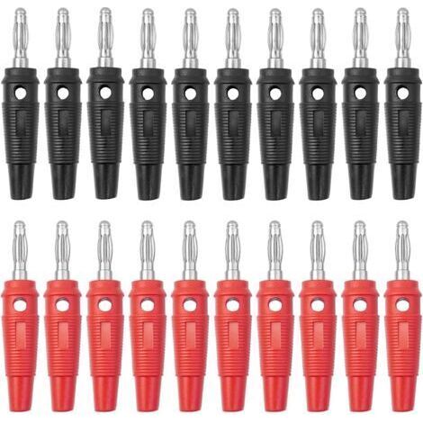 20 Stück Banane 4mm-, 10 Rouge- Und 10 Noir 20a-fiche Enceinte Audio Haut Parleur Connecteur Pour Raccorder Les Enceintes Hifi, Verstärker, Verstärker-tuner Und Stereokettennmarke: Buxiugk