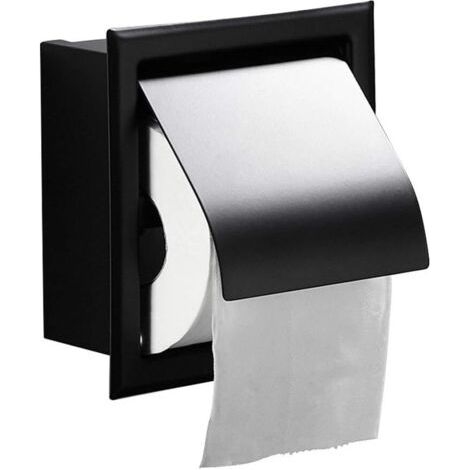 Mattschwarzer Versenkter Toilettenpapierhalter Aus Edelstahl Für Das Badezimmer.