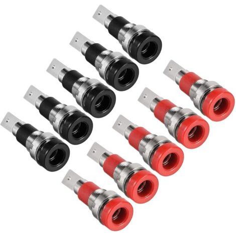 10 Stück 4-mm-bananenstecker, Weibliche Bananenstecker, 4-mm-sicherheitsstecker, Lautsprecherstecker, Rot/schwarz