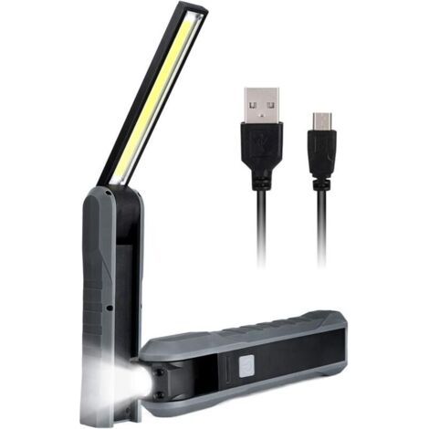 Led-arbeitslampe, 4 Modi, Wiederaufladbar, Magnetisch, Usb-taschenlampe Für Arbeit, Camping, Atelier Und Dringende Fälle