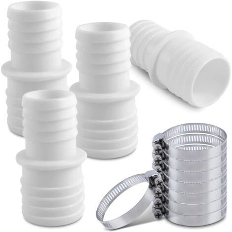Lot Von 4 Tuyau-piscine-raccords 32 Mm/38 Mm Mit Serrage-colliers, Hochwertiger Piscine-adapter