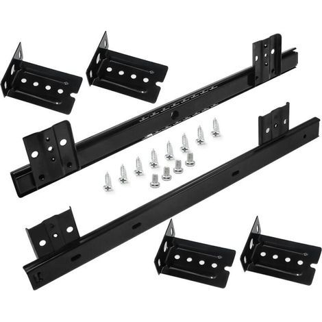 Glissières De Tiroir, 350 Mm, Glissières À Billes Pour Plateau Coulissant De Clavier (1 Paar), Schwarz