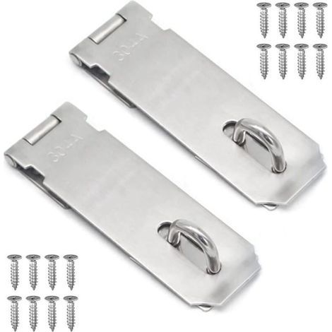 Silber 2 Stück Vorhängeschloss-überfalle-clip, Türverschluss, Türschloss-überfalle, Stahlschloss, Vorhängeschloss-verschluss 128 Mm Mit Schrauben, Türschrank-sicherheit