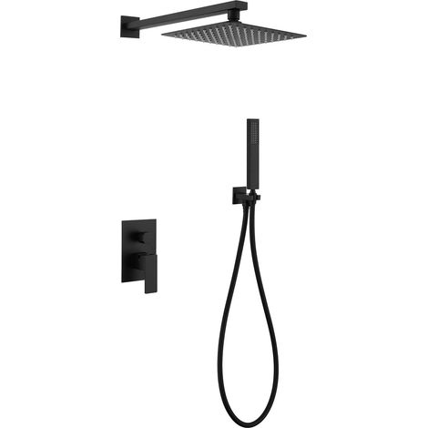 Einbau-regendusche Aus Schwarz Gebürstetem Edelstahl – 25 Cm