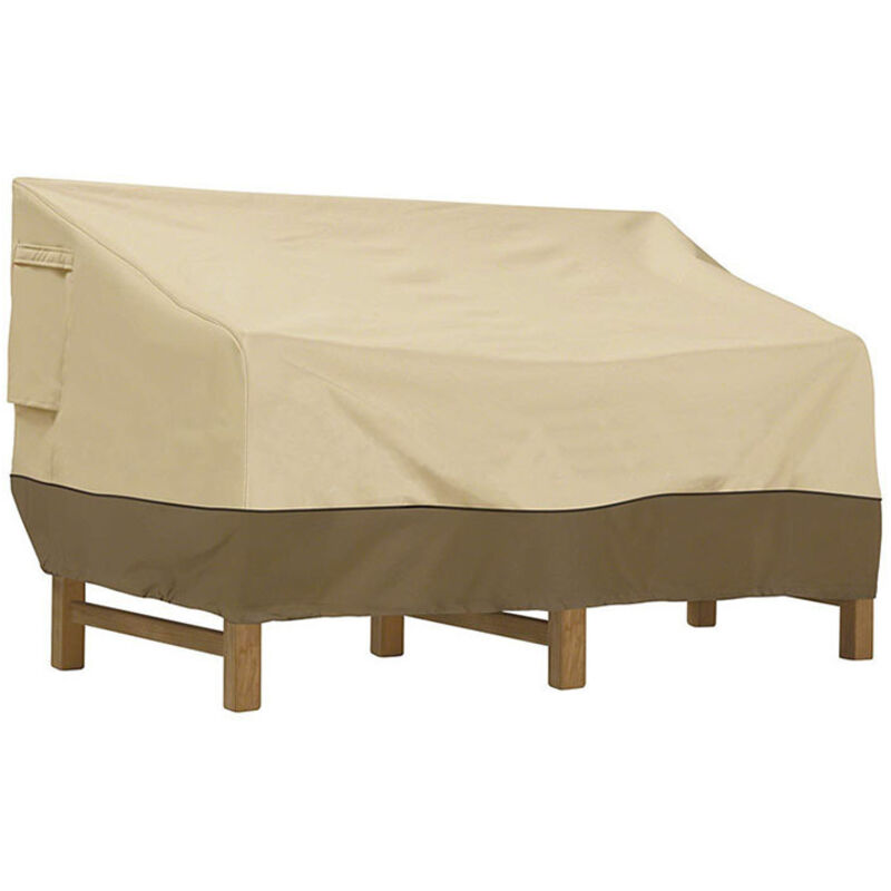 Doppelte Abdeckung Für Gartenbank – Wasserdicht – Schutz Vor Wind Und Staub – Beige – 193 X 83 X 84 Cm –