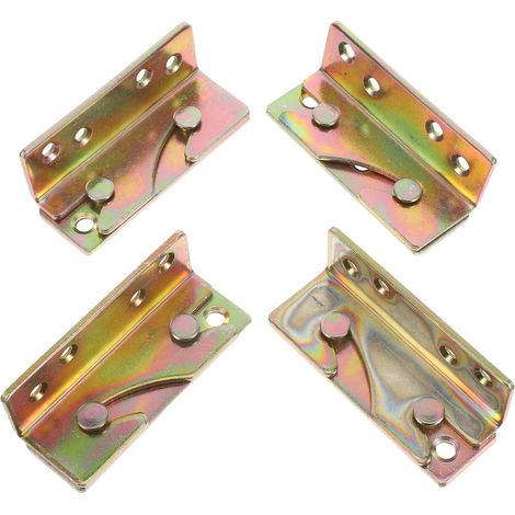 4 Paar Robuste Lit Barrière-stützen Ohne Mortaise-befestigung Für Cadres De Lit Bois Réparation De Têtes Accessories