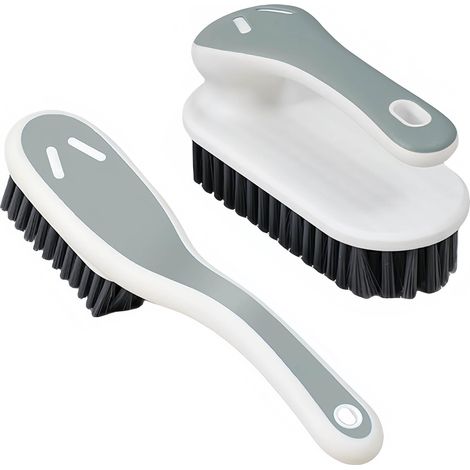 Brosse De Nettoyage À Poils Souples, Brosse Détachante, Brosse À Linge, Petite Brosse Pour Tapis Et Baskets, Lot De 2 (grau)