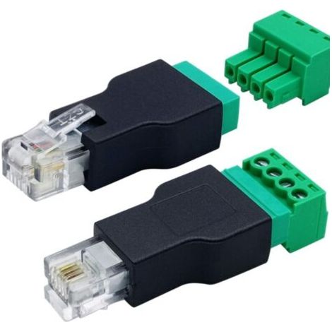 (2er-pack) Rj11-schraubklemmen, Rj11-4p-4c-stecker Auf 4-pin-buchse, Schraubklemmen, Steckbarer Stecker Für Telefon- Und Cctv-verkabelungskupplungen