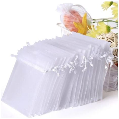 Ahlsen 100 Stück Weiße Organzabeutel, 7 X 9 Cm, Organza-geschenkbeutel, Schmuckbeutel, Hochzeitsbeutel, Lavendelsäckchen, Hochzeitsgeschenke