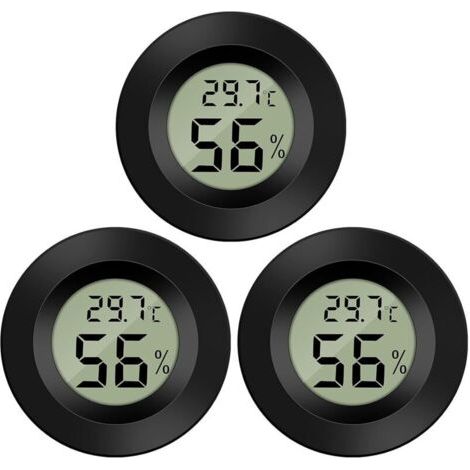 Packung Mit 3 Mini-digital-lcd-thermometer-hygrometer-temperatur-feuchtigkeits-thermoindikator Für Büroküchen-humidor-inkubatoren-reptilien