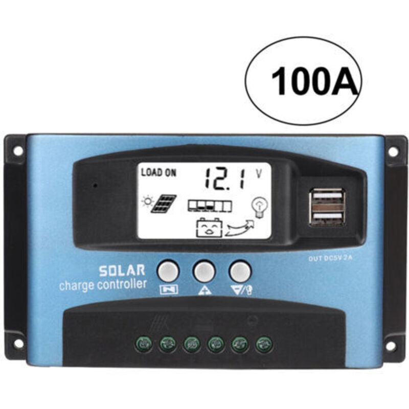 Solarladeregler Mppt 100a, Doppel-lcd-usb-bildschirm 12v 24v