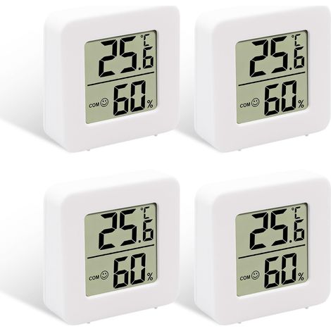 Innenthermometer-hygrometer, 4-teiliges Set, Mini-thermometer Mit Numerischer Lcd-anzeige, Kleines Hygrometer Für Die Babyzimmerwand.