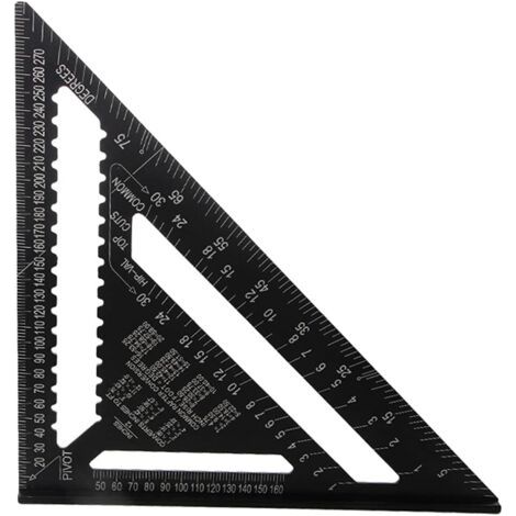 Schwarz – 30 Cm Dreieck-winkelmesser Aus Aluminiumlegierung, Zimmermannsquadrat, Metrisches Dreieck, Professionelles Tischler-winkellineal, Dreieckiges Lineal