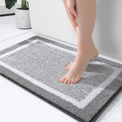 Mikrofaser-badetuch, Besonders Weich Und Saugfähig, 61 X 41 Cm, Antiderrapierend, Maschinenwaschbar, Klein, Grau.