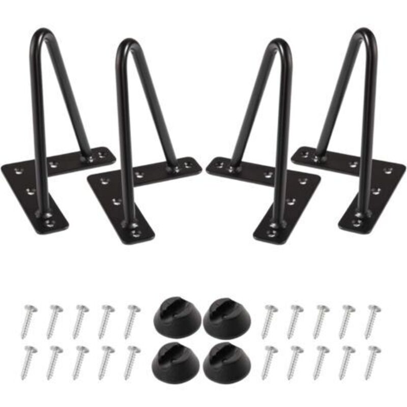 Pr Pieds En Epingle À Cheveux 15cm Ensemble De 4, Diy Tischmöbel Aus Metall, Ideal Für Den Krippentisch, Die Kommode Im Modernen Stil (15cm, Schwarz)