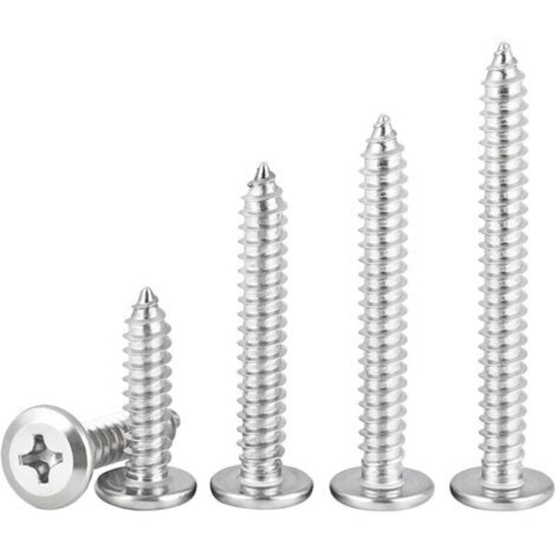 20 Stück 304 Edelstahl Selbstschneidende Schrauben, Kreuzkopf-flachrundkopfschrauben, M6 X 45 Mm Befestigungselemente, Für Heimmöbelmaschinen