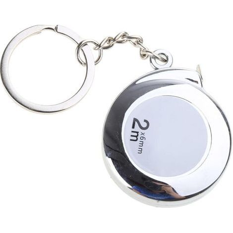 Maßband-schlüsselanhänger – Mini-funktionales, Einziehbares Edelstahl-maßband, 2 M Lang – Langlebiges Silber