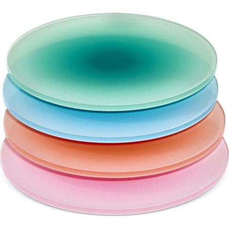 Ensemble Aus 4 Transparenten Und Eingefassten Glasscheiben Mit Dezentem Design Und Modernem Stil.