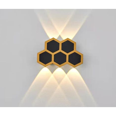 5 W Led-außenwandleuchten, Schwarz Und Gold, Wasserdicht, Beleuchtung Nach Oben Und Unten, Warmweiß