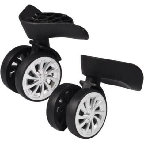Roulette Pivotante En Caoutchouc, Bagage Valise Roues Pivotantes Replacement 55mm Roulettes Pour Chariot Valise Noir, 2er-pack