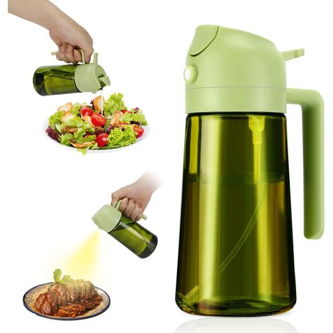 Flacon Pulvérisateur D'Huile De Cuisson De 470 Ml, Couleur Foncée, Inalterable, Pulvérisateur D'Huile De Cuisson De 470 Ml, Couleur Foncée, Unveränderlich, Pulvérisateur D'Huile De Cuisson 2 En 1 (ver