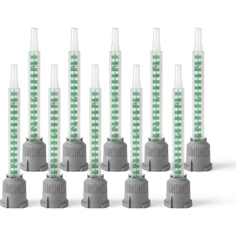 Kit Mit 10 Statistischen Mélangeuren Für Zweikomponenten-klebstoffe (1:1) - Grüne Mélange-busse Für Epoxidharz - Zubehör Für Zweikomponenten-klebepistolen