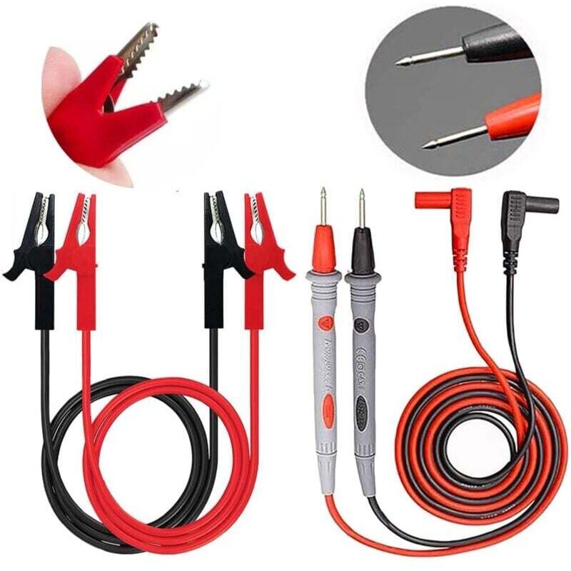 Multimeter-testkabel, Multimeter-testfilset, Bestehend Aus 4 Krokodilklemmen / Multimeter-testkabel