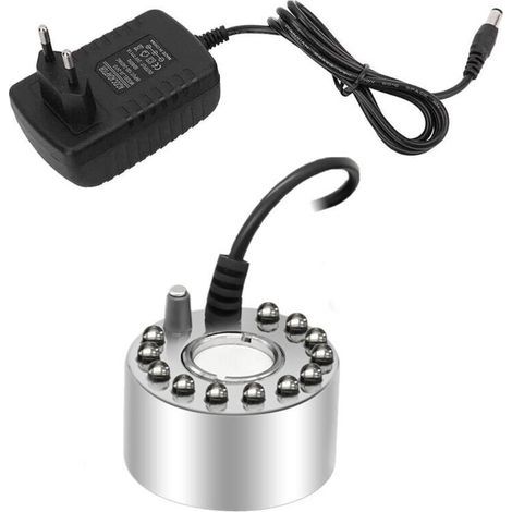 12 Led-zimmerbrunnennebel, Kleiner Teichnebel, Luftbefeuchter – Perfekt Für Springbrunnen, Teich, Halloween, Weihnachtsdekoration (silber)