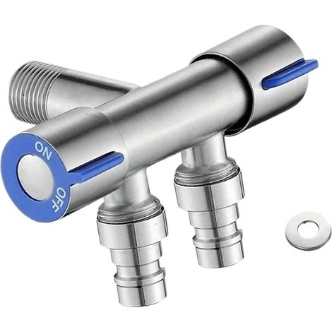 Doppel-badezimmer-winkel, Wc-winkel Aus Rostfreiem Edelstahl, Wandgemälde Aus Kaltem Wasser (für Waschmaschinen Bestimmt) – Silber