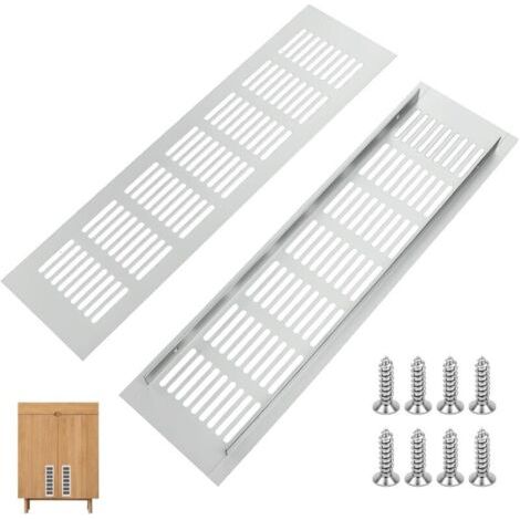 Set Mit 2 Rechteckigen Aluminium-lüftungsgittern, 300 X 80 Mm, Metall-lüftungsgitter Für Möbel, Schuhe, Küche, Lüftungsplatte, Schranktür, Verhindert Feuchtigkeit Und Gerüche, Einfach Zu Installieren,