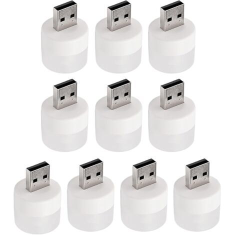 Usb-led-lampe – 10 Stück Kleine Led-lampen, Energiesparende Runde Tragbare Lampe Für Schlafzimmer, Büro, Nachttisch, Computer Und Lesen