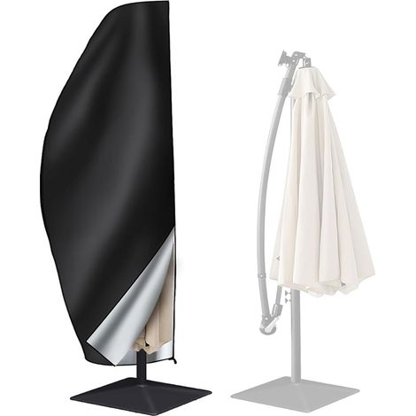 Robuster Außenschirm Aus Schwarzem Oxford-gewebe – 205 Cm (57 X 48 X 25 Cm) – Wasserundurchlässiges 210d-gewebe