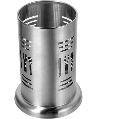 Porte-couverts Aus Rostfreiem Edelstahl Mit Perforierten Fächern Für Ranger-couteaux, Fourchettes Und Baguettes.