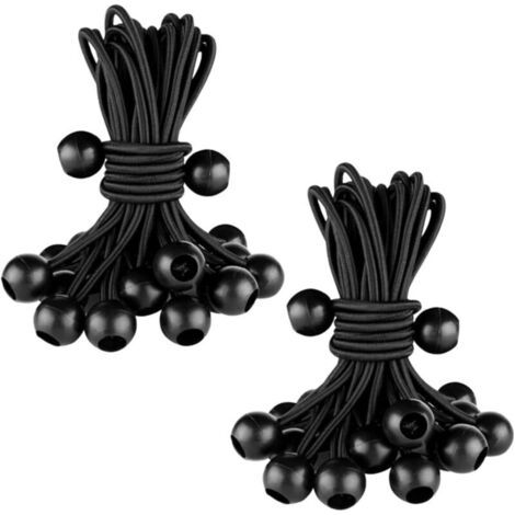 20 Stück Elastische Kugelspanner, 30 Cm Elastische Spanner Mit Kugel, Planenspanner, Langlebig, Für Poster, Zelte, Banner, Planen, Planenstütze, Vorhänge, Verlängerungsgeschirr (schwarz)