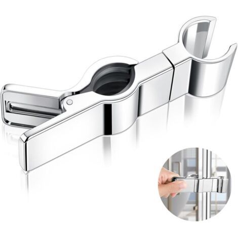 Silber, Universeller Duschkopfhalter, Verstellbarer Duschkopfhalter Ø 22 25 Mm, 45° Schwenkbarer Duschkopfhalter, Duschkopfhalter Für Badezimmer