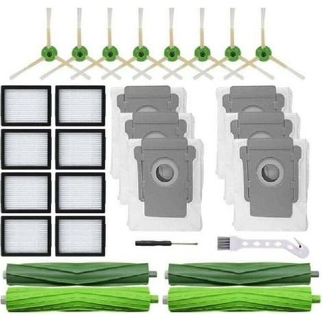 26 Ersatzteile Und Zubehör Für Die Roboterstaubsauger Irobot Roomba I7+, E5 Und E6: 2 Gummiwalzen, 8 Filter, 8 Seitenbürsten Und 8 Saugbeutel