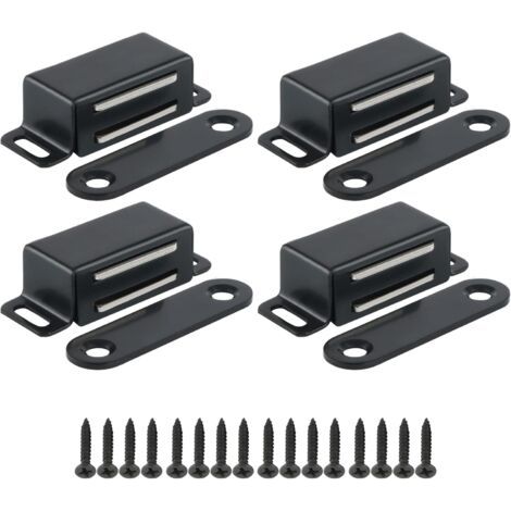 1,8-zoll-magnete Für Küchenschranktüren, Magnetischer Riegel Für Schubladen Und Schränke, Edelstahl, Schwarz.