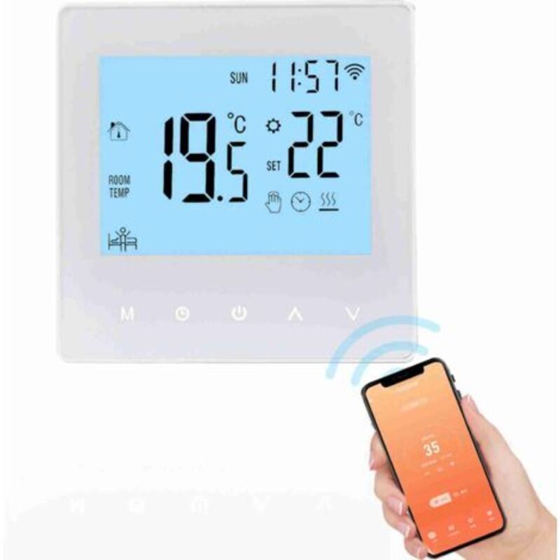 Intelligentes Wifi-thermostat 3a Für Die Wasserheizung, Programmierbarer Numerischer Thermostat Mit Lcd-anzeige Für Die Wasserheizung, Wandthermostat