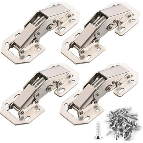 4 Stück Schranktürscharniere 90 Grad Mit Schraube, Gedämpfter Kolben, Kompressionslift, Stütze, Möbelzubehör, Ecke 77 Mm X 32 Mm
