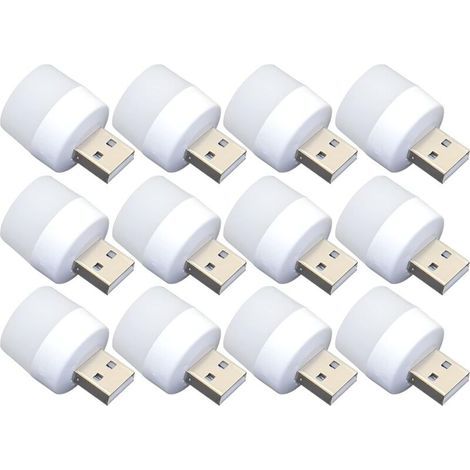 Mini-usb-nachtlicht – 12 Plug-in-glühbirnen, Tragbares Weißes Licht Für Toilette, Küche, Flur – Ideal Für Kinder